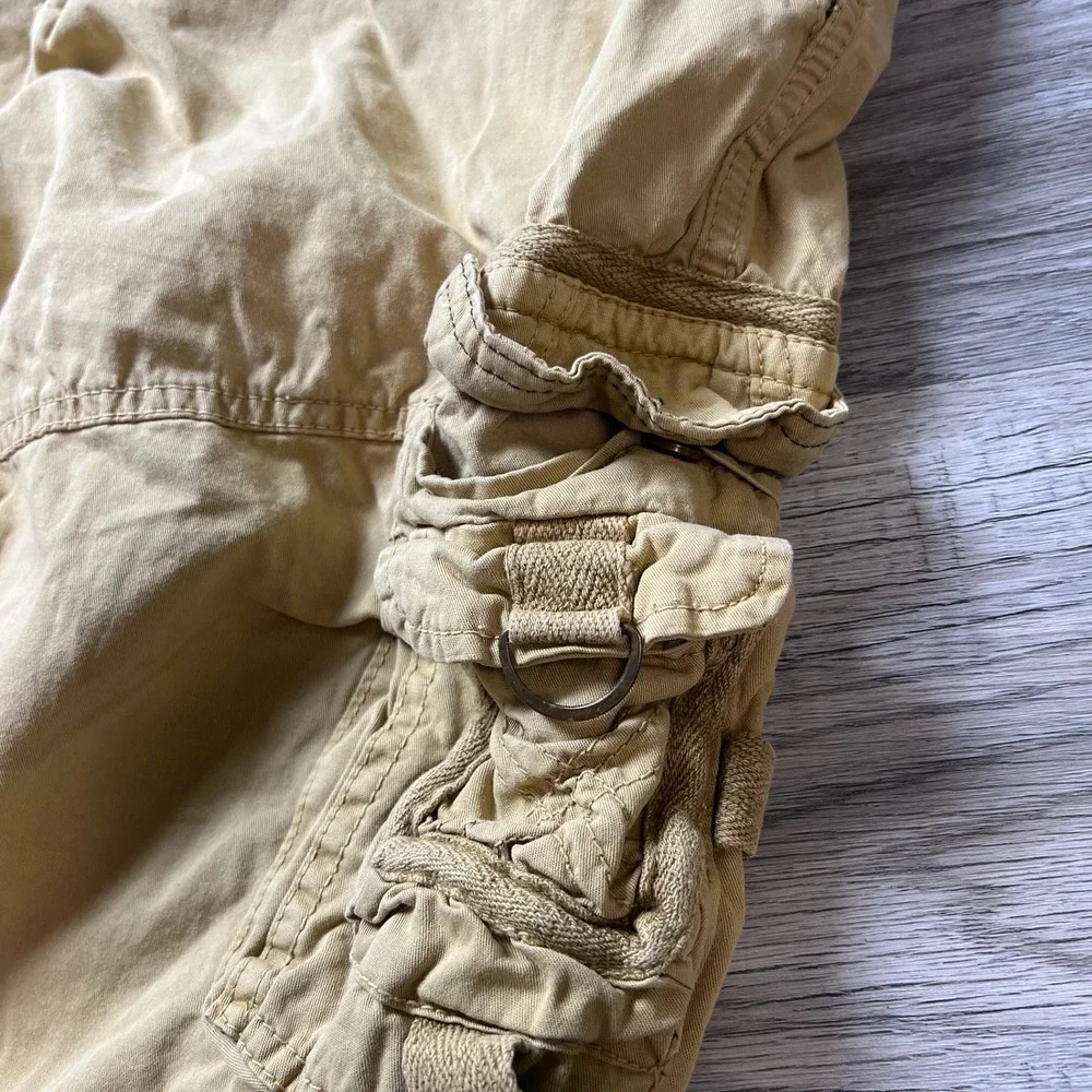 Cargo Shorts Mens 36 Tan Khaki Utility Gorpcore‎ Multi Pocket Baggy Streetwear